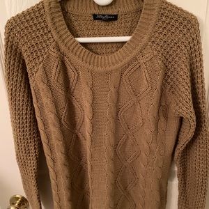 Brown Woven Print Sweater